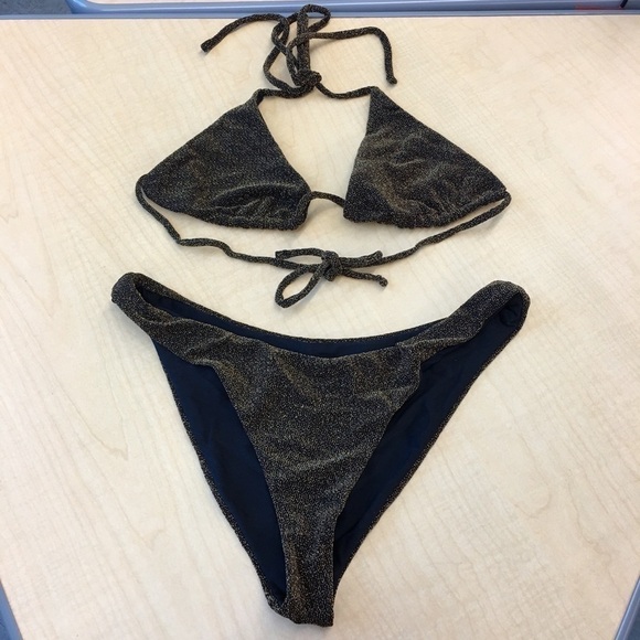 NOOKIE BEACH Metallic String Bikini Set Size S - Picture 1 of 5